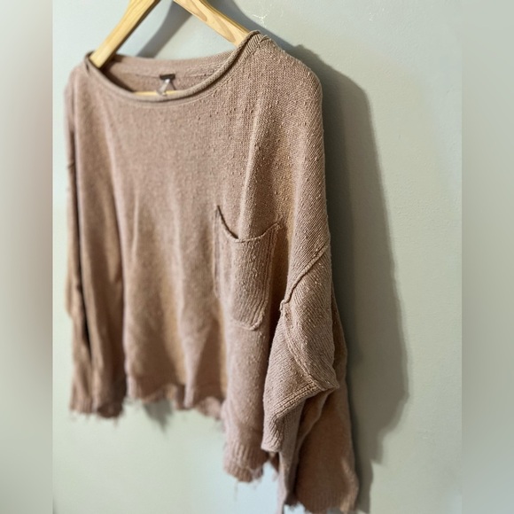 Free People Prism Distressed Sweater Size Small Peach - Picture 3 of 9